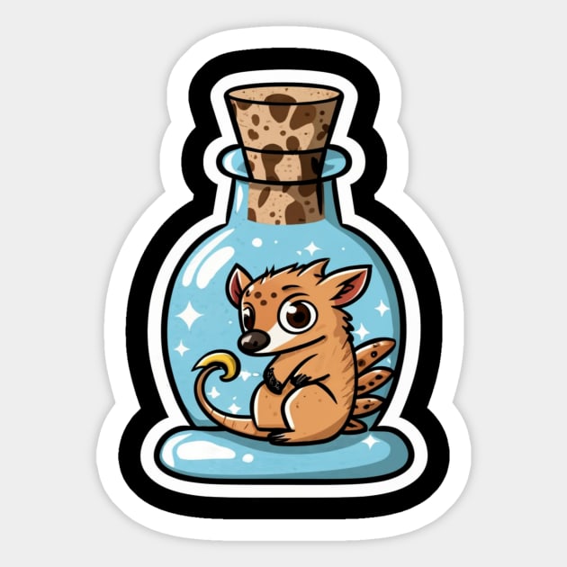 Cute Mouse, Tenrec in a Genie Bottle Sticker by joolsd1@gmail.com